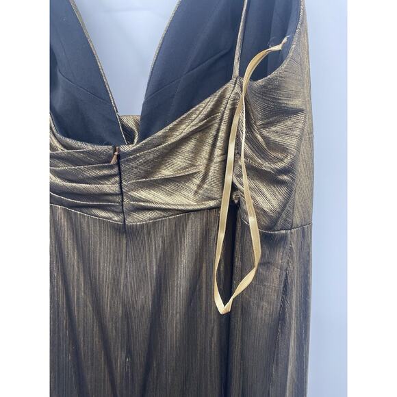 Leena for Mac Duggal Women's Gold Long Sleeve Sequined Gown/Dress Size 16 - Picture 12 of 16